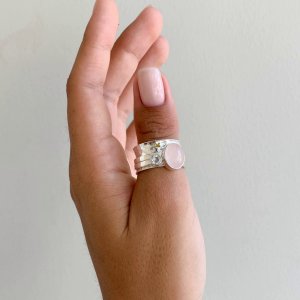 Rose Quartz Mechanism Ring