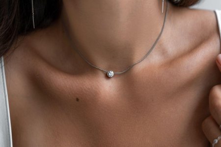 Pendant with white zirconia Ø 6 mm