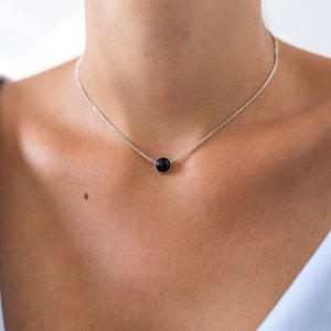 Black onyx pendant Ø 10 mm