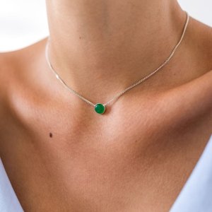 Pendant with green agate Ø 10 mm